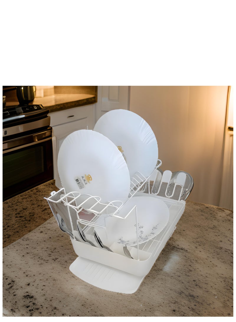 رف أطباق مع صينية تصريف وحامل أدوات مائدة وكؤوس  - Image 4