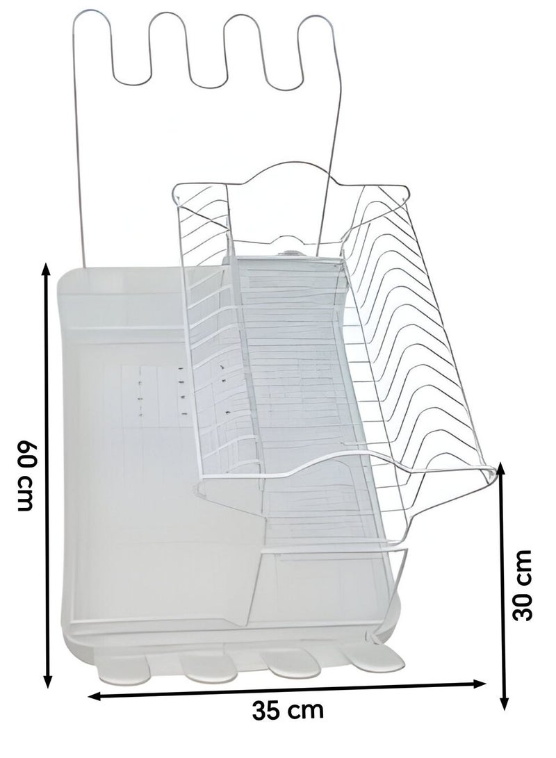 رف أطباق مع صينية تصريف وحامل أدوات مائدة وكؤوس  - Image 5