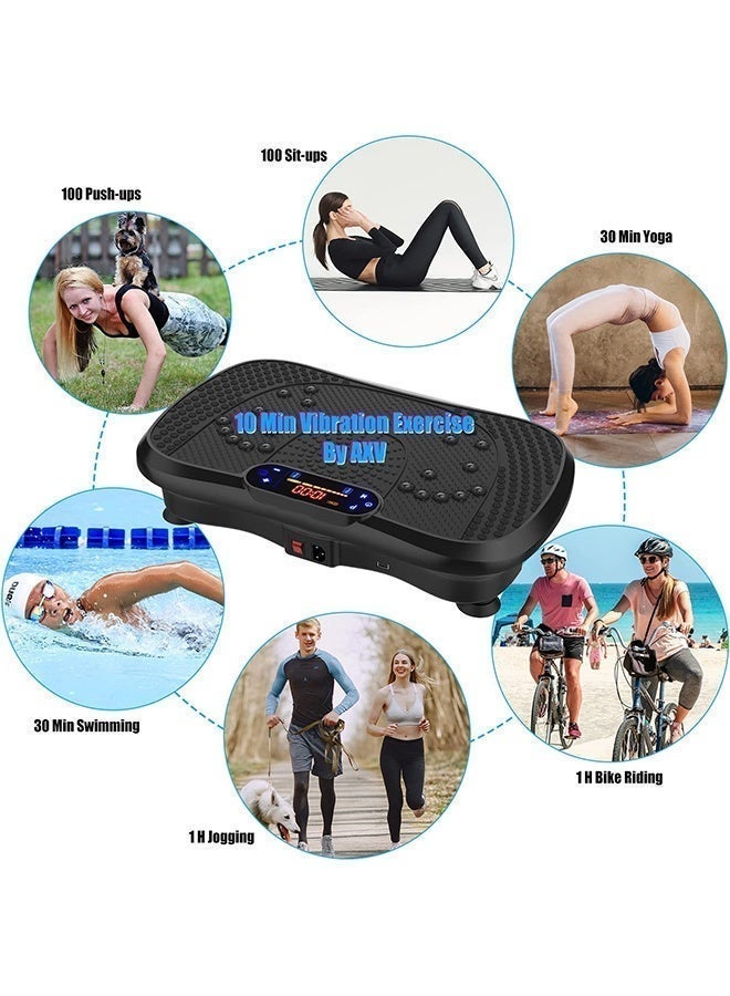 ETG Vibration Plates, Home Fitness Machine with Bluetooth Speaker, 5 Modes, 2 Resistance Bands, Max Load 330lb - Image 5