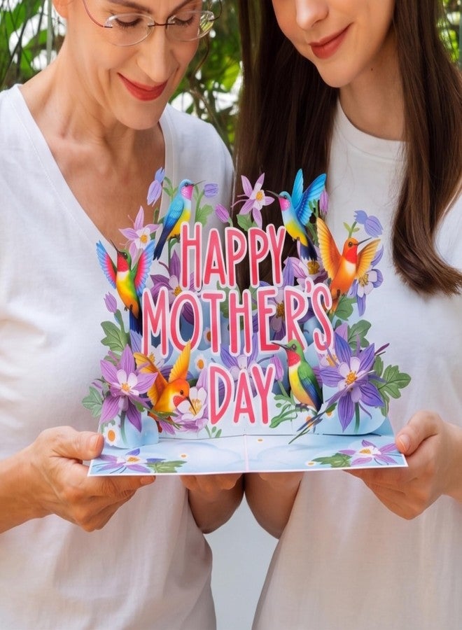 Paper Love Mothers Day Card, 3D Pop Up Card, Happy Mother's Day Hummingbirds, For Mom, Wife - 5" x 7" Cover - Includes Envelope and Note Tag - Image 4