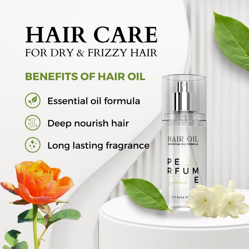 benatu Hair Perfume Oil for Women (Lily Sandalwood), Argan Oil Heat Protection Spray for Dry, Damaged, Firzzy Hair Care, Long Lasting Fragrance Mist with Keratin & Elastin for Nourish & Smooth 2.7 fl oz - Image 5