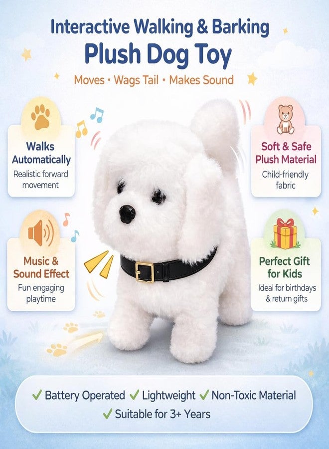 Livello Hopping Walking Talking Sound Dog with Moving Tail, Head Shake & Realistic Actions Soft Plush Interactive Animal Toy, Fun Gift & Childhood Companion White Pack of-1 - Image 2