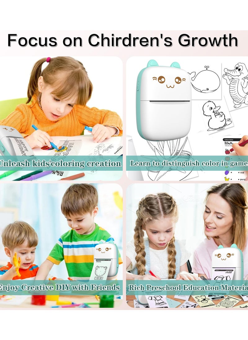 General Mini Printer Portable, Inkless Sticker Printer with 8 Paper Rolls, Bluetooth Wireless Mini Thermal Printer, Compatible with iOS + Android Journal, Memo, Photo, Print Gift for Kids  - Image 5