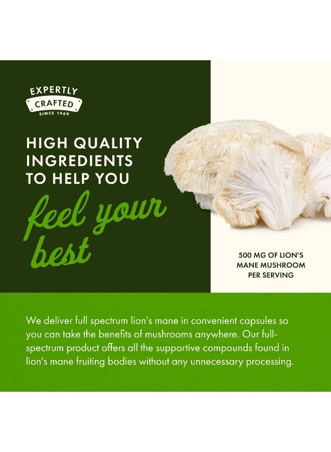 SWANSON Full Spectrum Lion's Mane Mushroom 500 mg 60 Vegan Capsules - Image 4