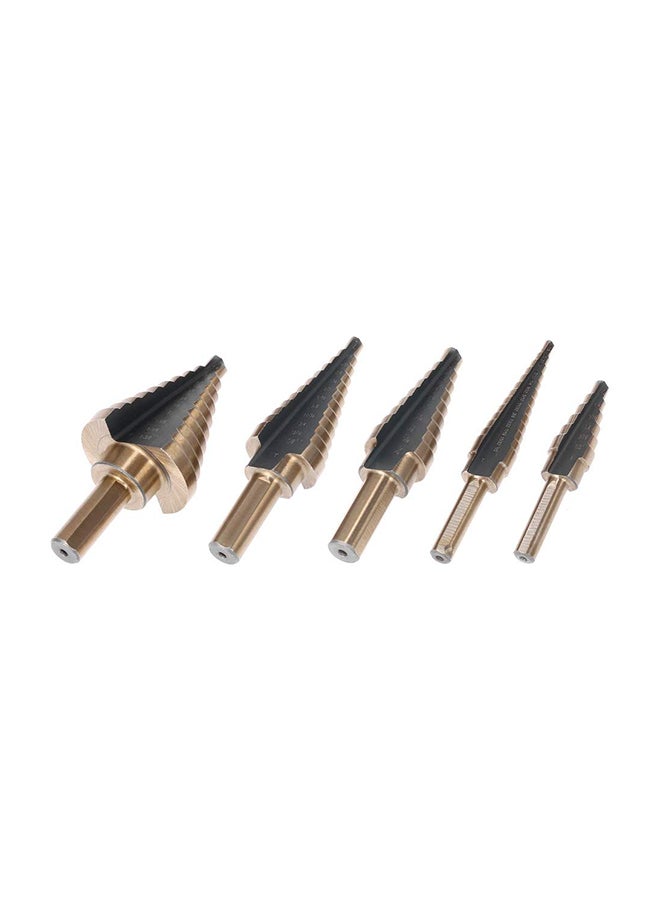 Loquat 5-Piece High Speed Steel Step Drill Bit Set Yellow 15.00x4.00x11.00cm - Image 1