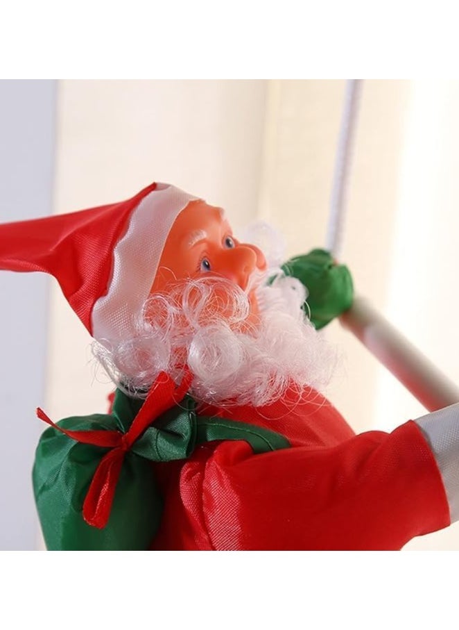 VUCATIN - Santa Claus Climbing on Rope Ladder Christmas Tree Hanging Pendant Climbing Santa Plush Doll Xmas Tree Hanging Ornament for Indoor Outdoor Christmas Holiday Decoration (Three person ladder) - Image 1