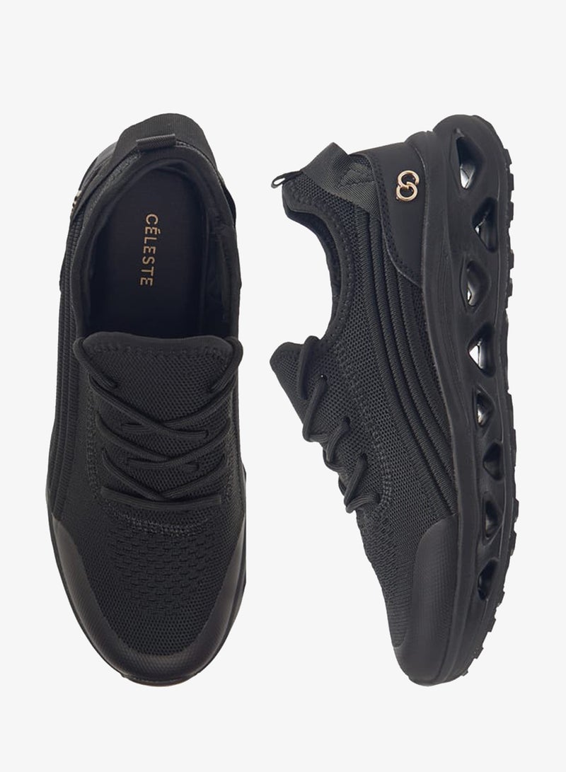 Celeste Women's Mesh Textured Sneakers with Lace-Up Closure - Image 3