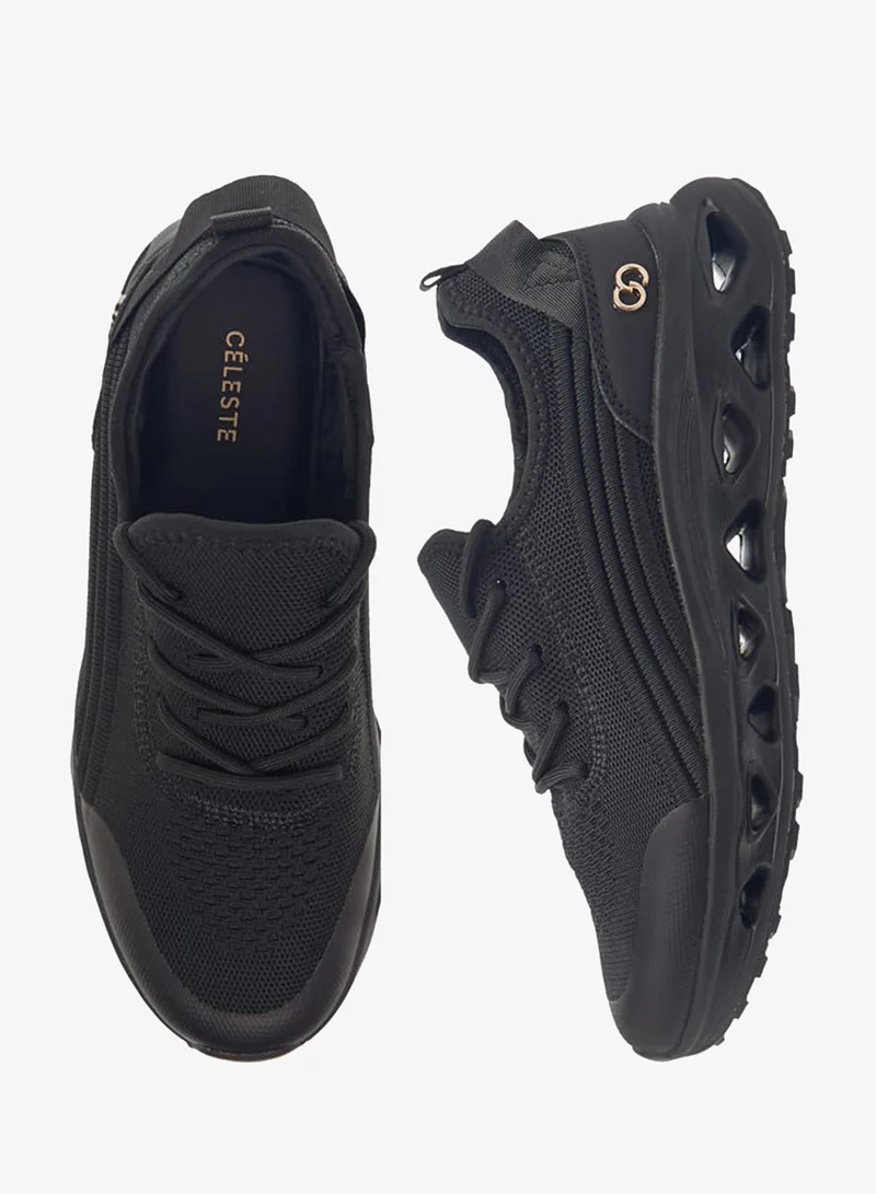 سيليست سنيكرز نسائي شبكي بنسيج مزخرف وإغلاق برباط