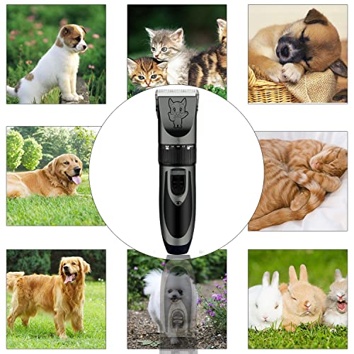 Highdas Dog Grooming Kit Clippers, Low Noise, Electric Quiet, Rechargeable, Cordless, Pet Hair Thick Coats Clippers Trimmers Set, Suitable for Dogs, Cats, and Other Pets(Grey) - Image 4