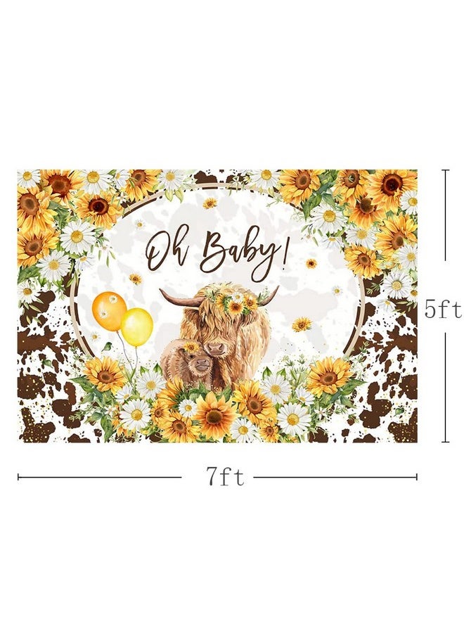 7X5Ft Highland Cows Baby Shower Backdrop Brown Cattles Oh Baby Girls Baby Shower Party Decorations Sunflowers Farm Cow Photography Background For Girls Cake Table Banner Supplies - pzsku/ZDA74E2B28CDF1C2ABB4FZ/45/_/1693483943/f202a50d-cd39-4072-a6ab-9bda8076d1ab