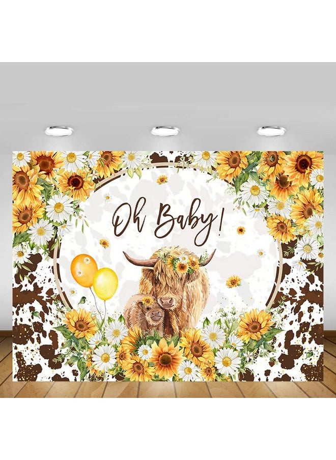 7X5Ft Highland Cows Baby Shower Backdrop Brown Cattles Oh Baby Girls Baby Shower Party Decorations Sunflowers Farm Cow Photography Background For Girls Cake Table Banner Supplies - pzsku/ZDA74E2B28CDF1C2ABB4FZ/45/_/1693483945/40ce9156-da36-4252-8b7a-fd724937ec3c