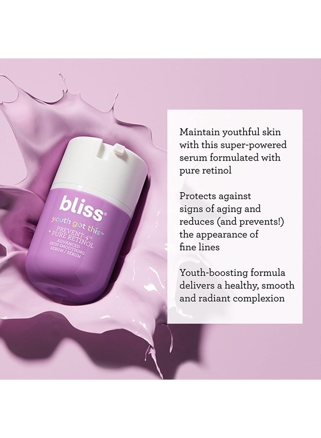 BLISS Youth Got This Advanced Skin Smoothing Serum with Retinol and Youth-Boosting Extracts | Clinically Proven Anti-Aging Formula | Clean | Paraben Free | Cruelty-Free | Vegan | 1 oz - Image 3