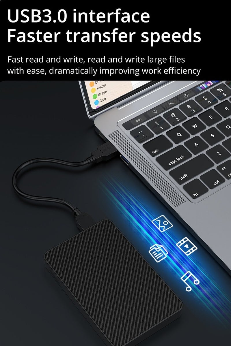 Mobile Hard Drive, High Speed Large Capacity Storage Drive, Shockproof Portable External Solid State Drive, Compact Lightweight Data Storage Device For Mobiles Laptops, (1pc, Black, 2TB) - Image 3