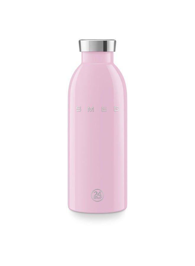 سميج زجاجة مياه SMEG x 24Bottles سعة 500 مل، زجاجة مياه ستانلس ستيل قابلة لإعادة الاستخدام، زجاجة شرب من ستانلس ستيل 18/8، زمزمية مياه رياضية خفيفة بغطاء محكم مانع للتسرب، زجاجة مياه بدون BPA للجيم والرياضة والشغل والمكتب والجامعة والسفر والاستخدام اليومي - Image 1