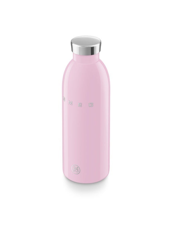 سميج زجاجة مياه SMEG x 24Bottles سعة 500 مل، زجاجة مياه ستانلس ستيل قابلة لإعادة الاستخدام، زجاجة شرب من ستانلس ستيل 18/8، زمزمية مياه رياضية خفيفة بغطاء محكم مانع للتسرب، زجاجة مياه بدون BPA للجيم والرياضة والشغل والمكتب والجامعة والسفر والاستخدام اليومي - Image 5