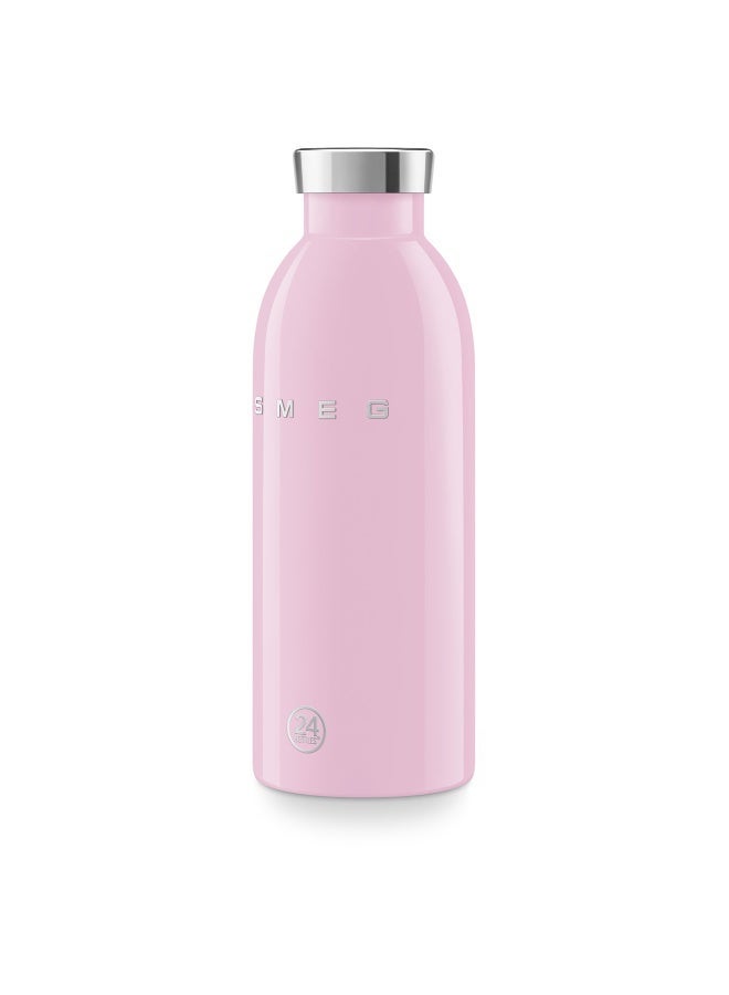 سميج زجاجة مياه SMEG x 24Bottles سعة 500 مل، زجاجة مياه ستانلس ستيل قابلة لإعادة الاستخدام، زجاجة شرب من ستانلس ستيل 18/8، زمزمية مياه رياضية خفيفة بغطاء محكم مانع للتسرب، زجاجة مياه بدون BPA للجيم والرياضة والشغل والمكتب والجامعة والسفر والاستخدام اليومي - Image 4