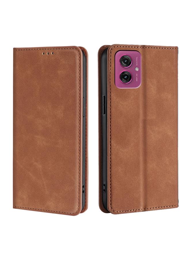 The Bros Case For Motorola Moto G55 5G Skin Feel Magnetic Leather Phone Case