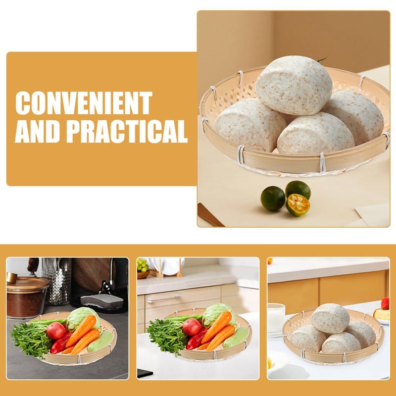 Large Round Natural Woven Storage Basket For Kitchen Fruit And Vegetables - Image 5