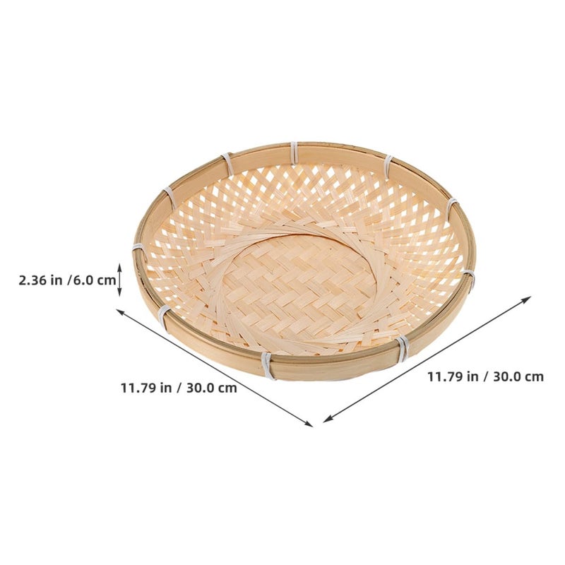 Large Round Natural Woven Storage Basket For Kitchen Fruit And Vegetables - Image 3