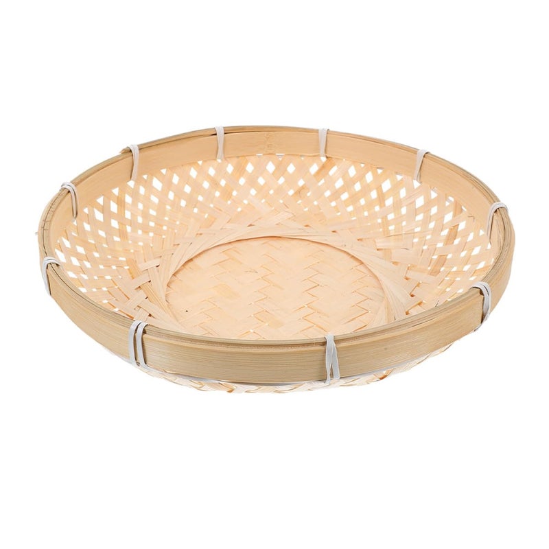Large Round Natural Woven Storage Basket For Kitchen Fruit And Vegetables - Image 2