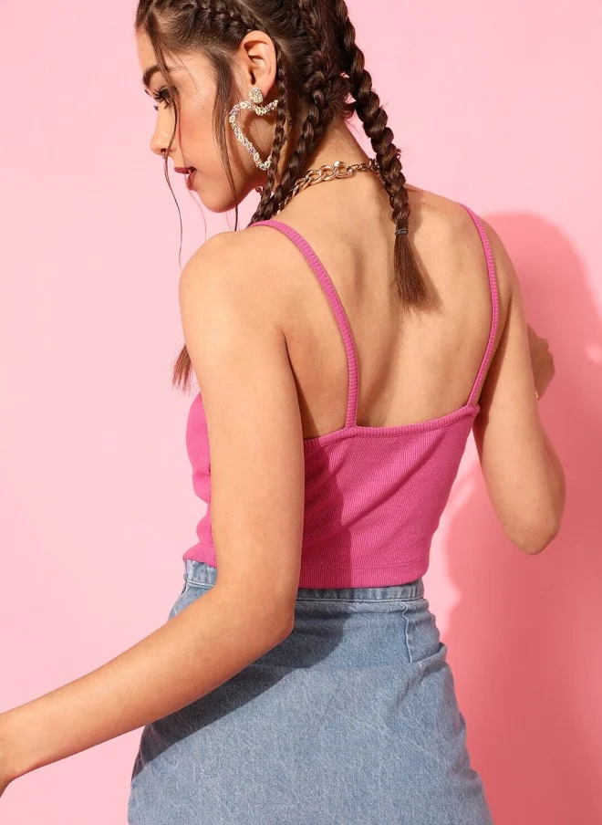 STREET 9 Corset Crop Top in Pink for Women