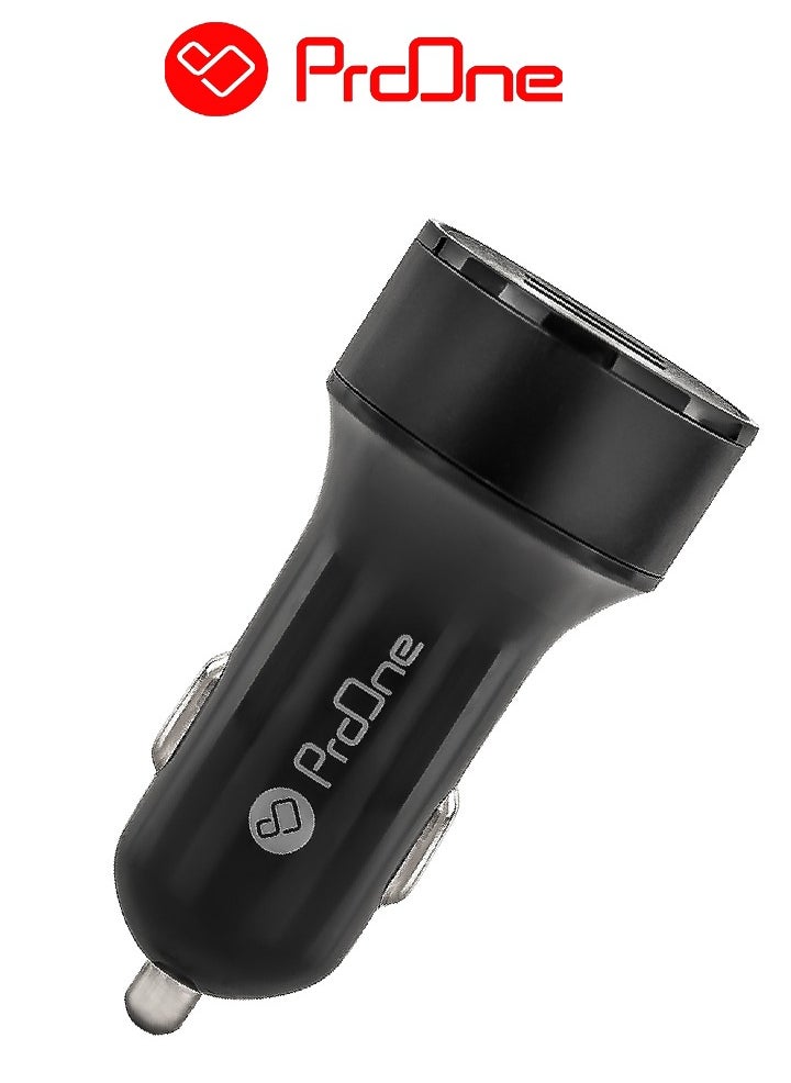 برو واحد شاحن سيارة ProOne PCG13 ثنائي USB بقوة 2.4 أمبير - شحن سريع، صغير الحجم وخفيف الوزن - أسود  - Image 1