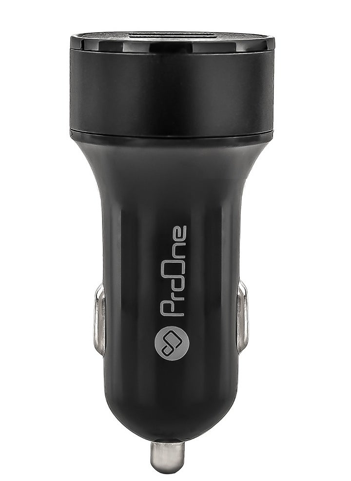 برو واحد شاحن سيارة ProOne PCG13 ثنائي USB بقوة 2.4 أمبير - شحن سريع، صغير الحجم وخفيف الوزن - أسود  - Image 2