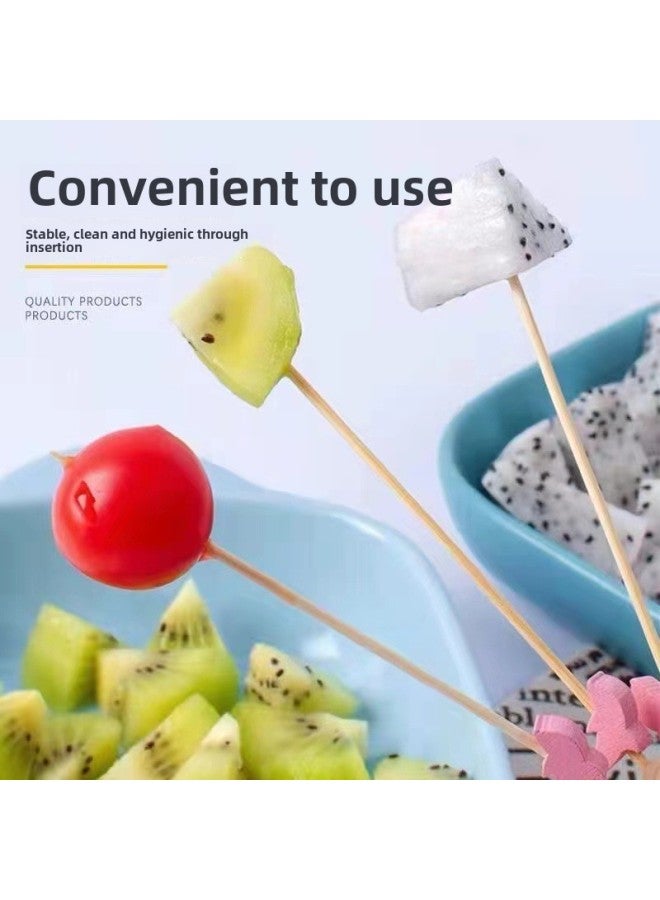 Fruit Stakes Bamboo Stakes Disposable Fruit Fork Hamburger Sushi Stakes Sushi Stakes String Stakes Flower Stakes Sugar-Coated Berry Stakes-Colour:Mixed Color Strawberry 12cm-Specification:100 Pieces  - Image 2