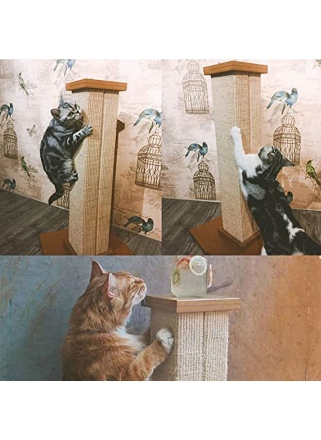 Neostyle - Ultimate Cat Scratching Post,Cat Scratchers for Indoor Cats,Cuboid Sisal cat scratch column (White) - Image 1
