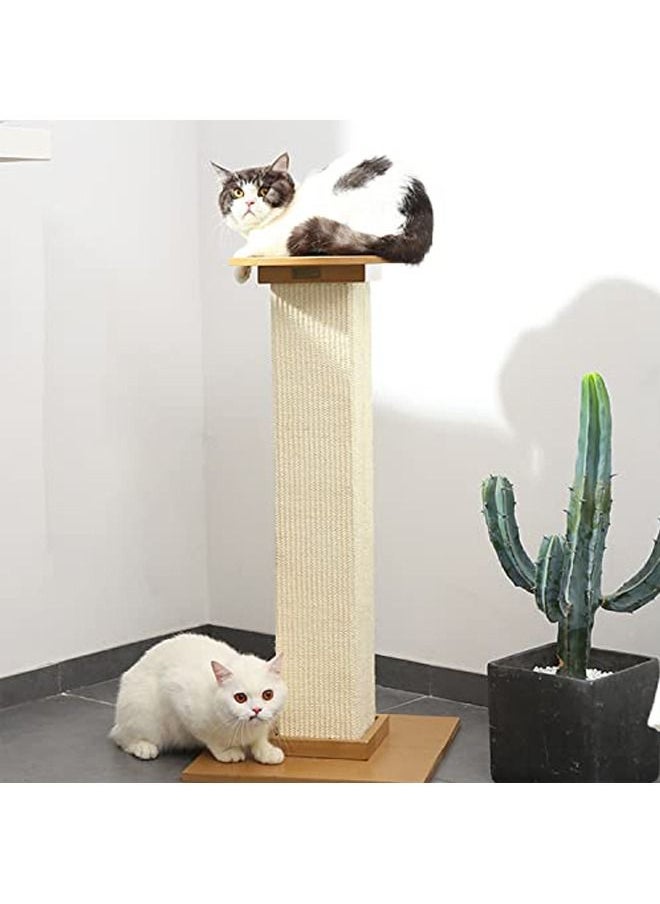 Neostyle - Ultimate Cat Scratching Post,Cat Scratchers for Indoor Cats,Cuboid Sisal cat scratch column (White) - Image 1