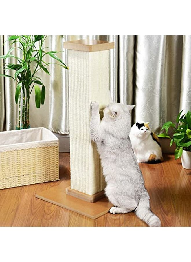 Neostyle - Ultimate Cat Scratching Post,Cat Scratchers for Indoor Cats,Cuboid Sisal cat scratch column (White) - Image 1