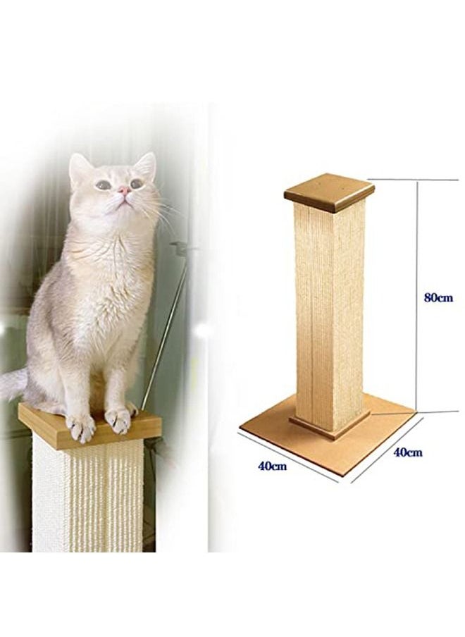 Neostyle - Ultimate Cat Scratching Post,Cat Scratchers for Indoor Cats,Cuboid Sisal cat scratch column (White) - Image 1