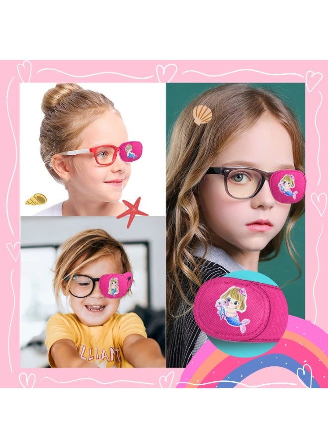 fantasize Eye Patches for Kids Girls Boys, 6 Pcs Styles Eye Patch for Glasses Kids Reusable Eye Patch for Treating Lazy Eye Amblyopia Strabismus, Pink (Pink Mermaid, Right Eye) - Image 5