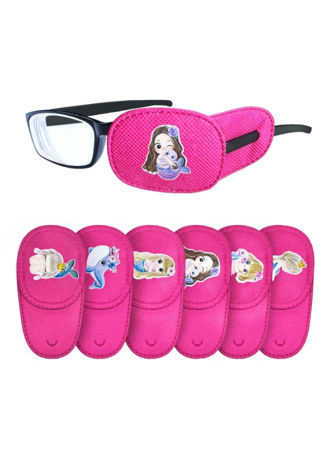 fantasize Eye Patches for Kids Girls Boys, 6 Pcs Styles Eye Patch for Glasses Kids Reusable Eye Patch for Treating Lazy Eye Amblyopia Strabismus, Pink (Pink Mermaid, Right Eye) - Image 1