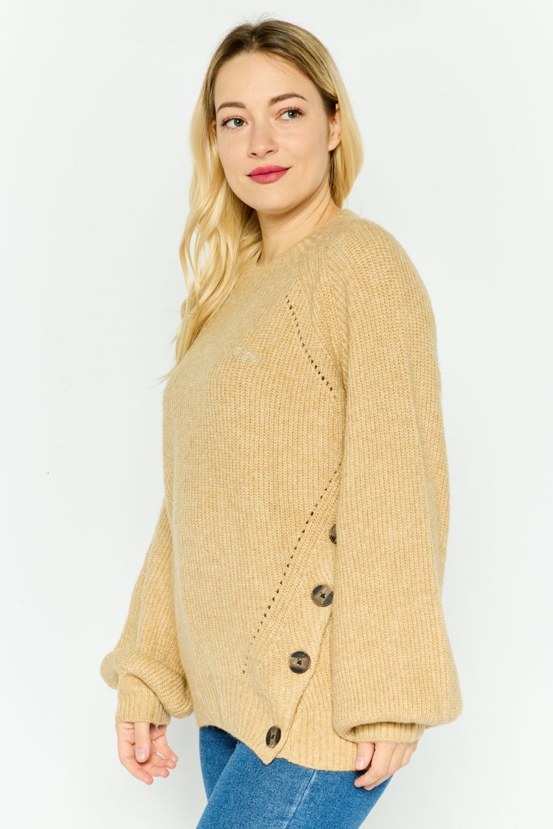 Pepe Jeans Women Knitted Long Sleeve Sweater, Beige - Image 2
