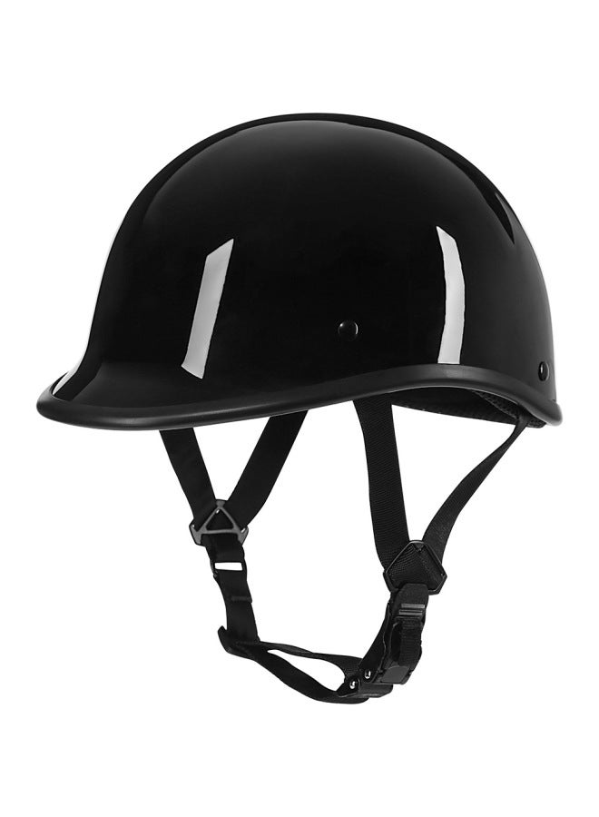 Bright Black Motorcycle Helmet, Scoop Helmet, Half Helmet, Retro Motorcycle Helmet, Electric Hat, Lightweight For Men And Women In All Seasons