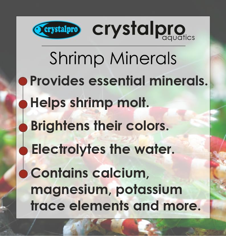 Crystalpro Shrimp Minerals 16.9 Oz â€“ Liquid Aquarium Salt & Trace Elements for Freshwater Shrimp Tanks â€“ Supports Caridina & Neocaridina â€“ Molting & Breeding Additive â€“ Invertebrate Tank Conditioner - Image 3