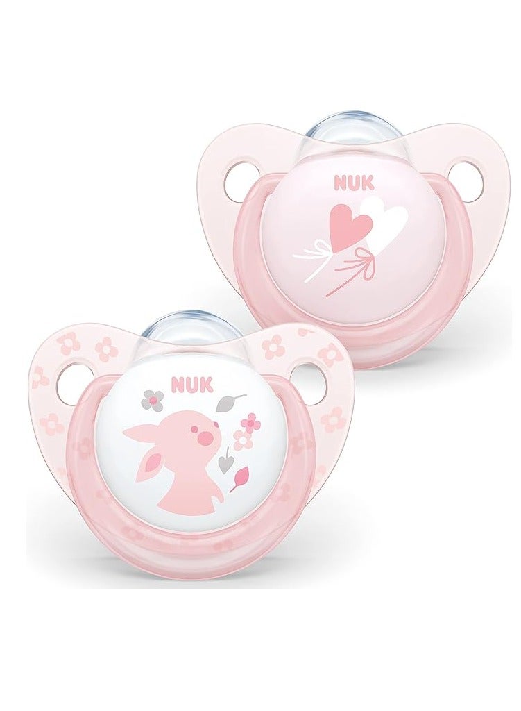 نوك لهّايات  | 2 عبوة من اللهايات | حلمة قلب | لهّايات سيليكون خالية من مادة BPA | لهّايات مضادة للتفلطح | لعبة تسنين الأطفال - Image 1