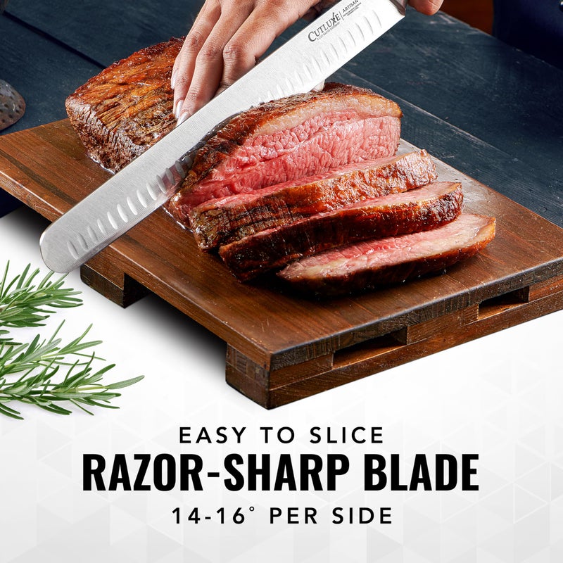 Cutluxe Brisket Knife â€“ 12" Carving & Slicing Knife for Meat & BBQ â€“ Razor Sharp German Steel, Sheath Included, Ergonomic Full Tang Handle Design, Grilling Gifts for Men â€“ Artisan Series - Image 4