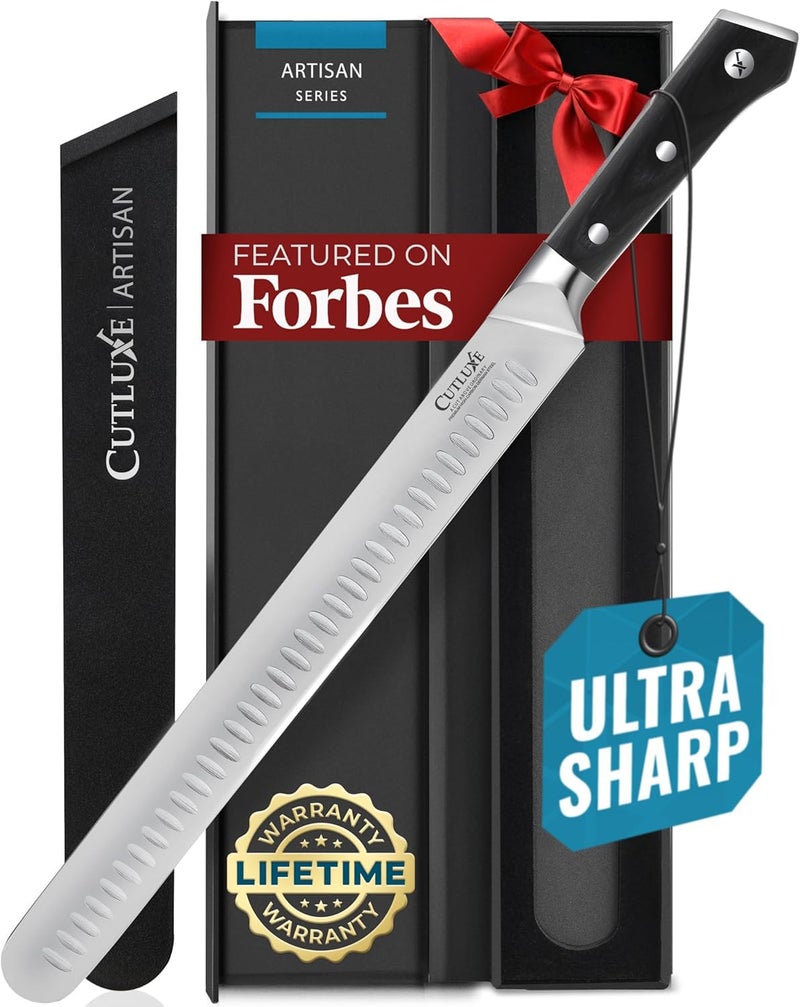 Cutluxe Brisket Knife â€“ 12" Carving & Slicing Knife for Meat & BBQ â€“ Razor Sharp German Steel, Sheath Included, Ergonomic Full Tang Handle Design, Grilling Gifts for Men â€“ Artisan Series - Image 1