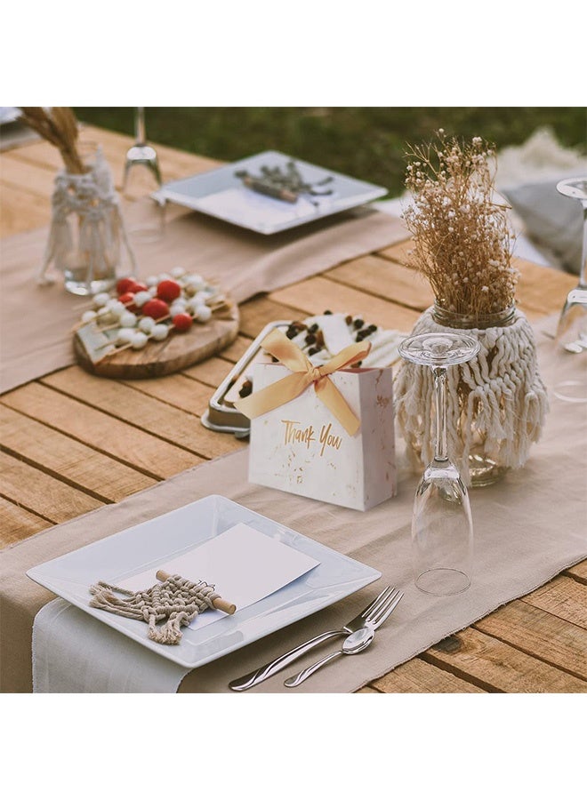 Peachjoy 30 قطعة أكياس هدايا شكر مع شريط قوس أكياس هدايا صغيرة أكياس تفضيل لحفلات الزفاف وحفلات عيد الميلاد وحفلات استقبال المواليد، شريط وردي (ذهبي) - Image 2