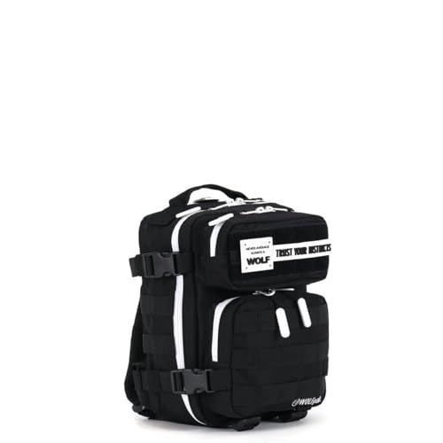 WOLFpak 9L Mini Tactical Backpack for Men & Women | Compact Everyday Carry Bag for Gym, School, Travel | Durable, Water-Resistant Daypack w/Molle System & Patch Panel (Alpha Black White Accents) - Image 1