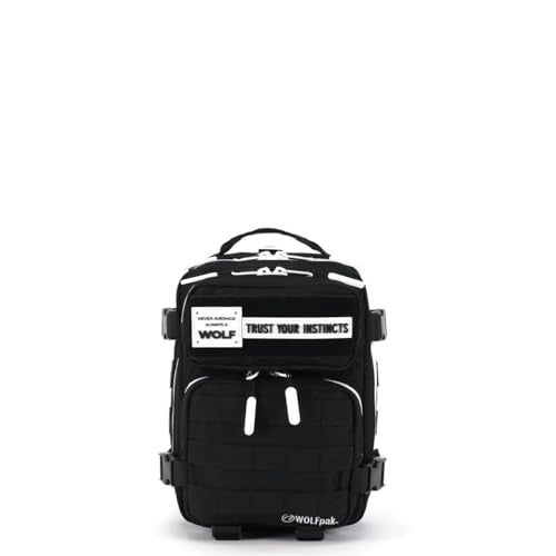WOLFpak 9L Mini Tactical Backpack for Men & Women | Compact Everyday Carry Bag for Gym, School, Travel | Durable, Water-Resistant Daypack w/Molle System & Patch Panel (Alpha Black White Accents) - Image 2