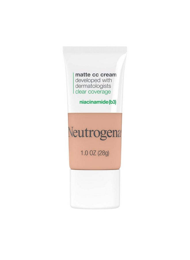 Neutrogena - Clear Coverage Flawless Matte Cc Cream Full Coverage Color Correcting Cream Face Makeup With Niacinamide (B3) Hypoallergenic Oil Free &Fragrance Free Apricot 1 Oz - Image 1