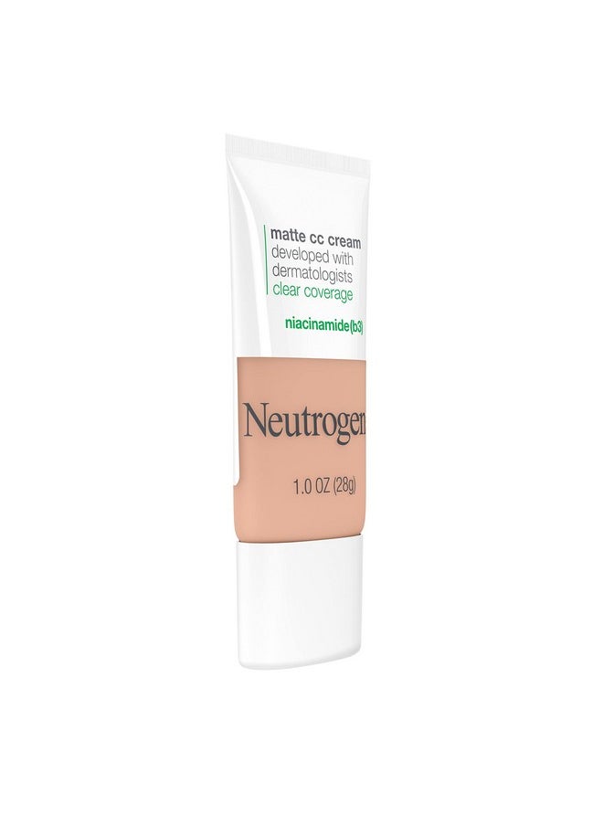 Neutrogena - Clear Coverage Flawless Matte Cc Cream Full Coverage Color Correcting Cream Face Makeup With Niacinamide (B3) Hypoallergenic Oil Free &Fragrance Free Apricot 1 Oz - Image 1