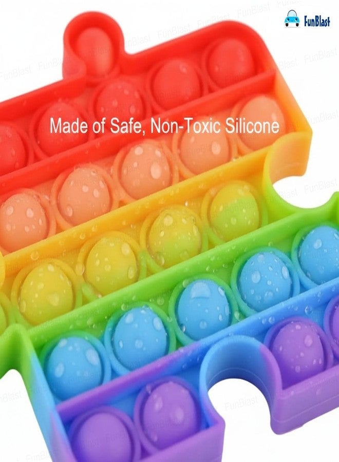 FunBlast Puzzle Pop It Fidget Toy, Autism Special Needs Silicone Stress Reliever, Squeeze Sensory Toy - Image 2