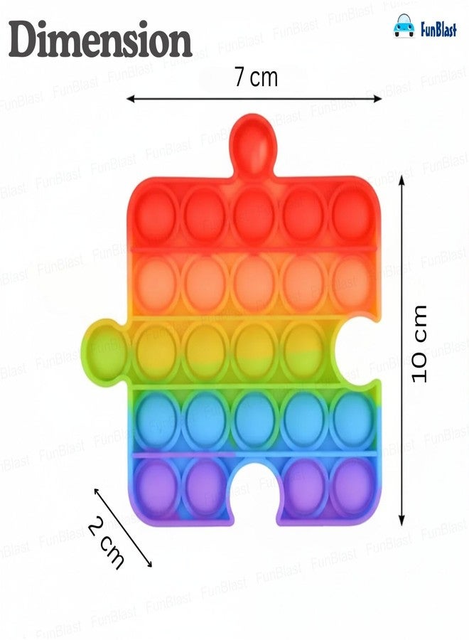 FunBlast Puzzle Pop It Fidget Toy, Autism Special Needs Silicone Stress Reliever, Squeeze Sensory Toy - Image 3