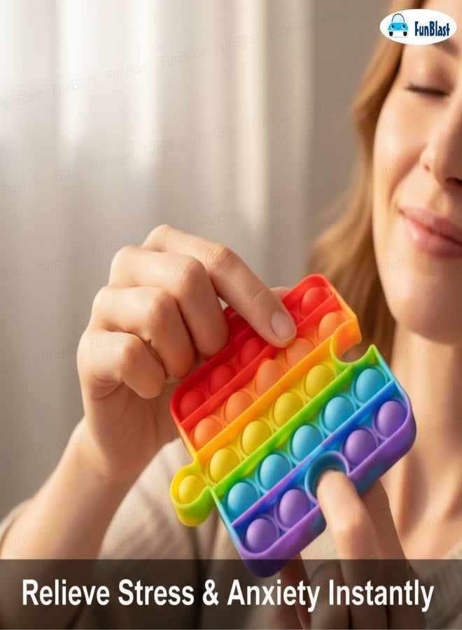 FunBlast Puzzle Pop It Fidget Toy, Autism Special Needs Silicone Stress Reliever, Squeeze Sensory Toy - Image 4
