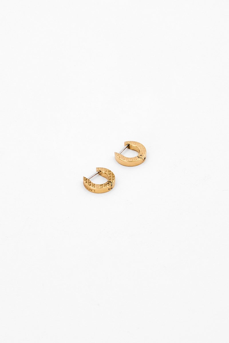 LACOSTE Women 1 Pair Stainless Steel Huggie Earrings, Silver - Image 1