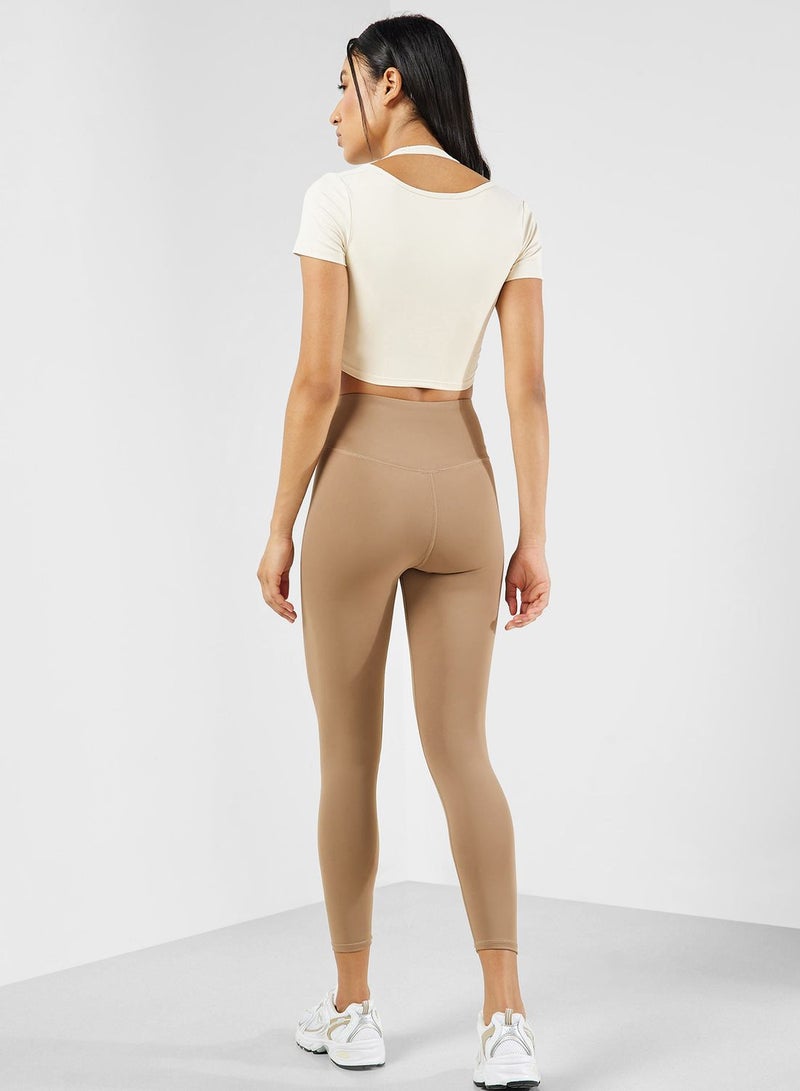 Layered T-Shirt & High Waist Legging Set